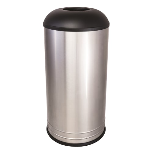 Ex-Cell Kaiser International Collection 18 Gallon Waste Receptacle, Café Style Dome Top, Stainless
